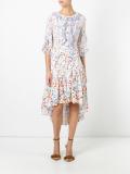 multiple print ruffled dress