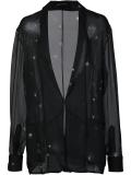 shawl lapel sheer blazer