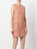 patch pockets leather dress