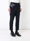 pin detail cropped trousers