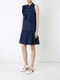 ruffled trim pleated dress