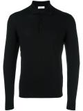long sleeved knitted polo shirt