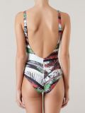 open back printed swimsuit