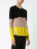 stripe silk-blend insert sweater