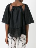 ruffled shift blouse