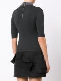 embellished neck knit T-shirt