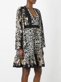 leopard print flared dress