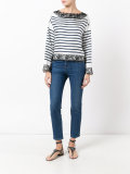 lace trim striped top