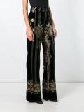 gold-tone detailing wide-legged trousers