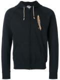 embroidered zipped hoodie