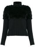 fur trim knit top