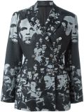 embroidered face blazer 
