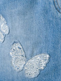 butterfly appliqué denim skirt