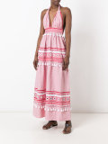 tiered tassel halterneck dress