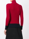 ribbed two tone turtleneck jumper
