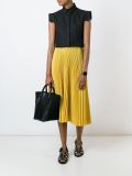 pleated midi skirt