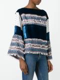 velvet and tweed panelled top