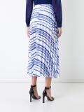 striped lace pleated skirt