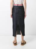 denim open back skirt