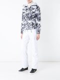 palm print hooded puffer jacket