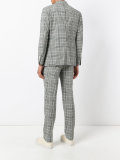 checked three-piece suit 
