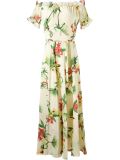 printed off-shoulder long dress