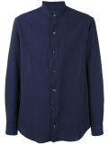 Seersucker mandarin collar shirt