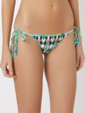 side tie printed bikini bottoms