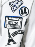 logo patch zipped hoodie 