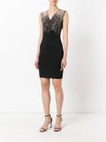 studded shoulder V-neck dress
