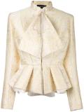 pleated detail paisley jacket