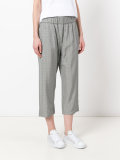 checked cropped trousers 