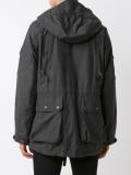 flap pockets hooded coat