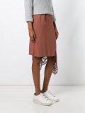 asymmetric lace detail skirt