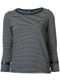 striped three-quarter sleeve top