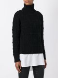 pattern knit turtleneck jumper