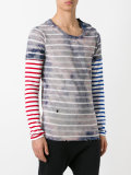 stained striped destroyed T-shirt