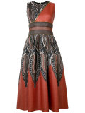 panelled zipped midi dress