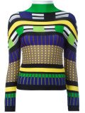 patterned turtleneck jumper