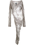 open knit asymmetric dress