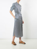 striped midi shirt dress