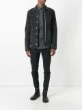 cross print detail slim-fit jeans