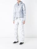 metallic hooded puffer jacket