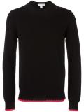 contrast trim crew neck sweater