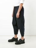 drop crotch cropped trousers