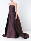 overskirt detail strapless gown