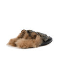 Embellished Fox Fur Lined Loafers