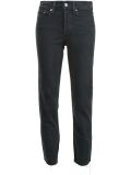 cropped frayed hem jeans