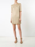 metallic zigzag T-shirt dress