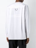 oversized collarless shirt
